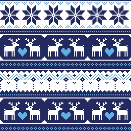 Scandynavian knitted seamless pattern with deerのイラスト素材