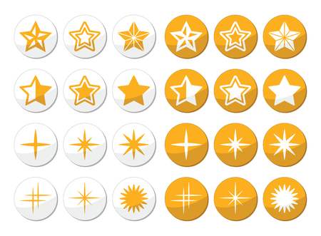 Gold stars round icons setのイラスト素材