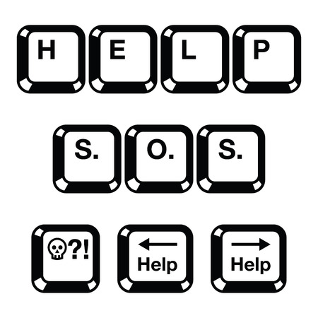 Keyboard keys buttons icons - help, s o sのイラスト素材