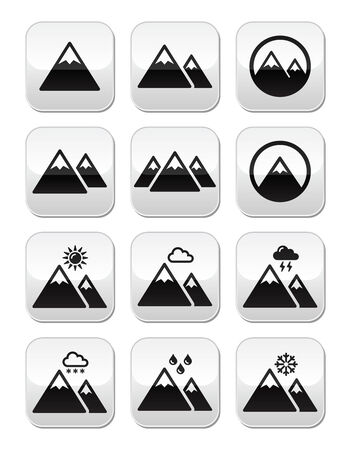 Mountain vector buttons set のイラスト素材