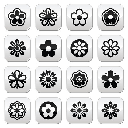 Flower head vector buttons setのイラスト素材
