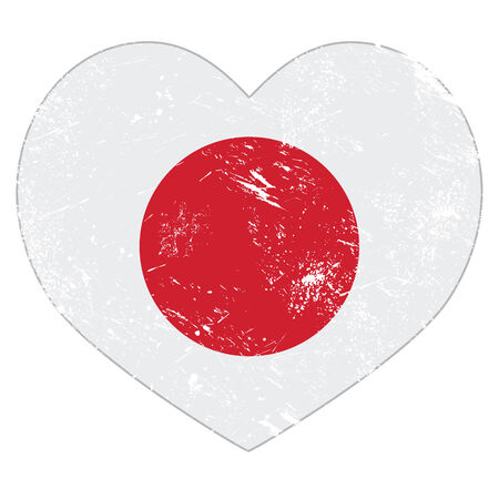 Japan retro heart shaped flagのイラスト素材