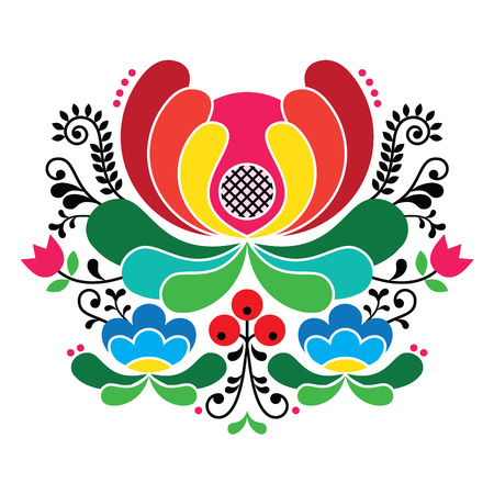 Norwegian folk art pattern - Rosemaling style embroidery  のイラスト素材