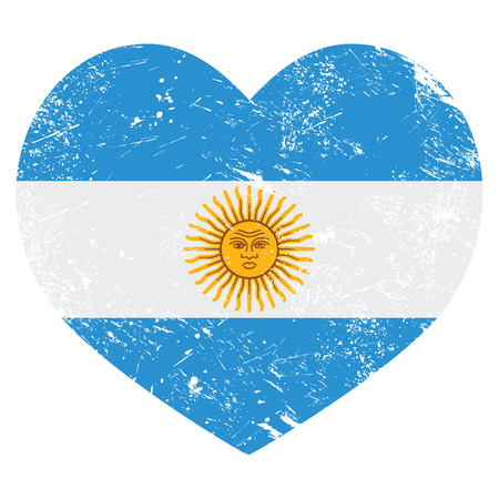 Argentina retro heart shaped flagのイラスト素材