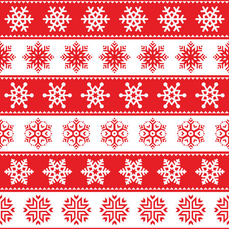  Winter, Christmas red seamless pattern with snowflakesのイラスト素材