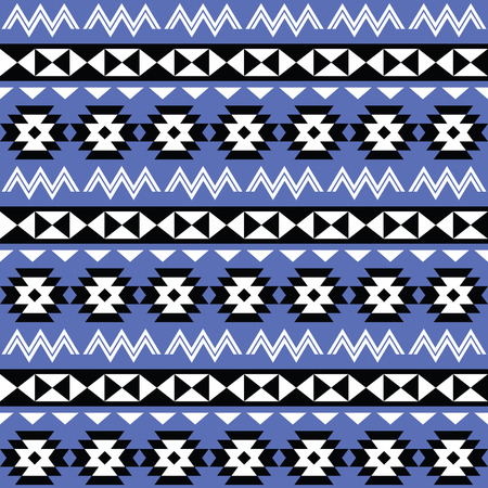 Tribal Aztec seamless pattern on purple background のイラスト素材