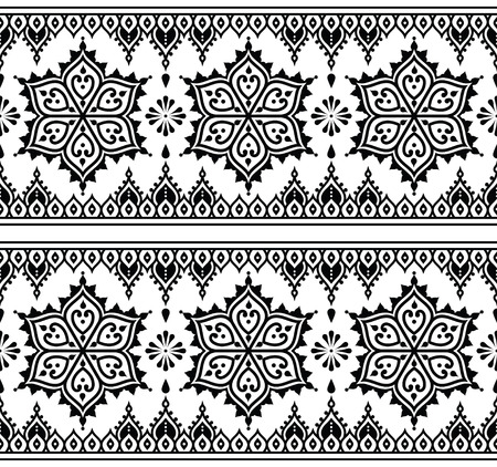 Mehndi, Indian Henna tattoo seamless pattern, design elementsのイラスト素材