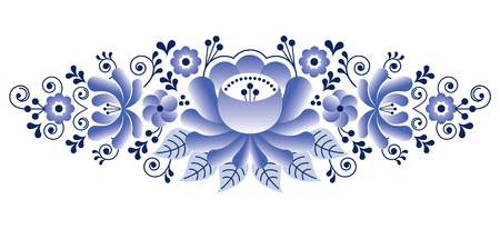 Folk art design from Russia, floral composition - Gzhel styleのイラスト素材