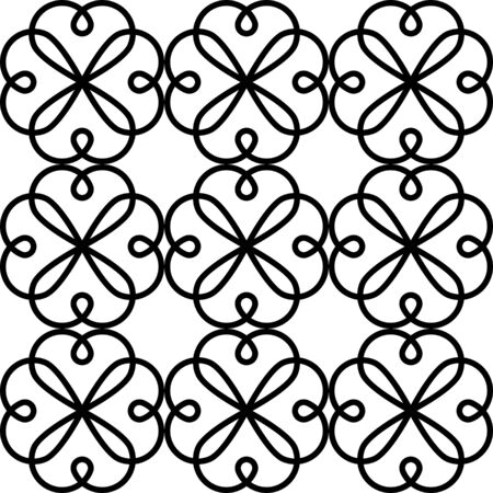 Geometric vector seamless pattern, abstract ornament style, tiled design in black and whiteのイラスト素材