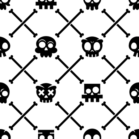 Halloween skull patternのイラスト素材