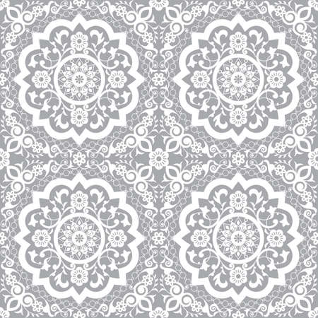 Traditional Moroccan art carved mandala inspired seamless pattern, vector arabic decor with flowers,...