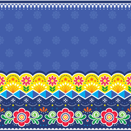 Indian or Pakistani vibrant truck art vector seamless pattern perfect for wallpaper, textile or...