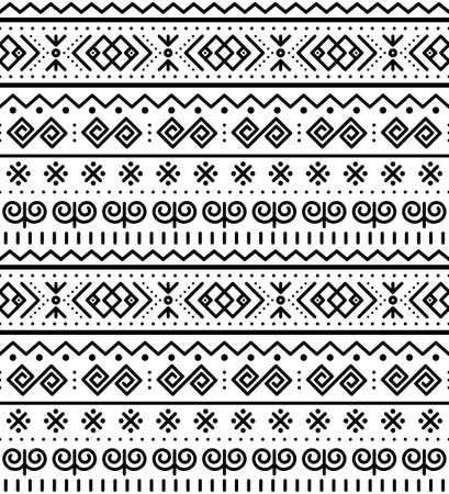 Slovak tribal folk art vector seamless geometric pattern inspired by traditional painted houses from village Cicmany in Zilina region, Slovakiaのイラスト素材