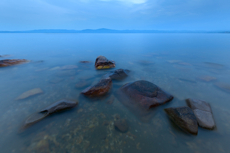 water landscape with textured foregroundの写真素材