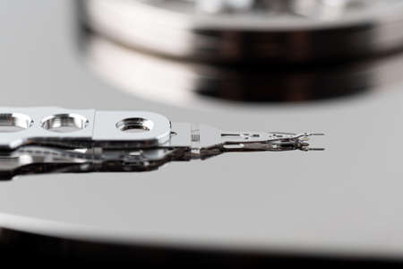 part of hard disk close-up