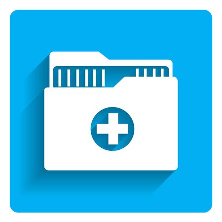 Icon of medical history folder on bright blue backgroundのイラスト素材