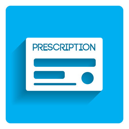 Icon of prescription on bright blue backgroundのイラスト素材