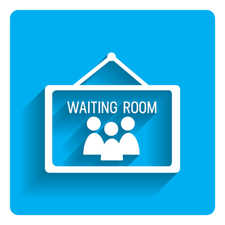 Icon of waiting room sign on bright blue backgroundのイラスト素材