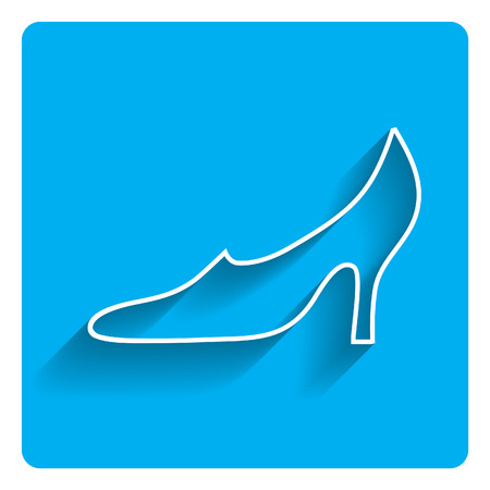 Vector icon of elegant high heel shoe on bright blue backgroundのイラスト素材