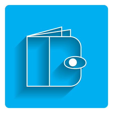 Vector icon of wallet on bright blue backgroundのイラスト素材