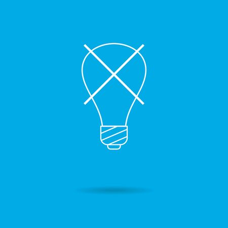 Line icon of crossed lightbulbのイラスト素材