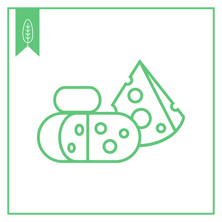 Icon of cut cheese blocksのイラスト素材