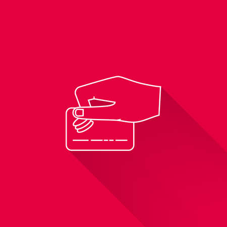 Icon of human hand holding credit cardのイラスト素材