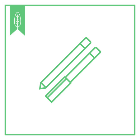 Icon of two eyeliners with and without coverのイラスト素材