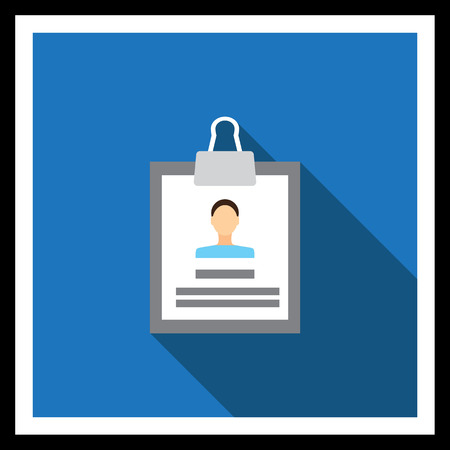 Icon of personal file with photo on clipboardのイラスト素材