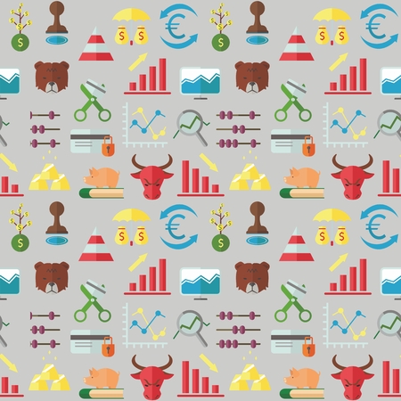 Seamless pattern with money and finance conceptのイラスト素材