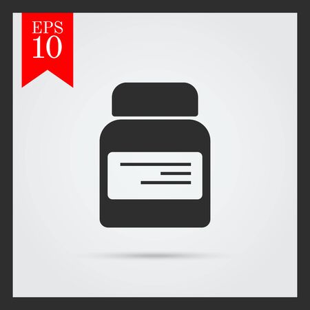 Icon of dietary supplement bottle with labelのイラスト素材