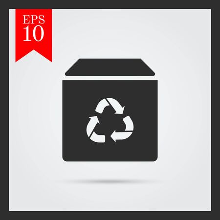 Icon of closed box with recycling signのイラスト素材