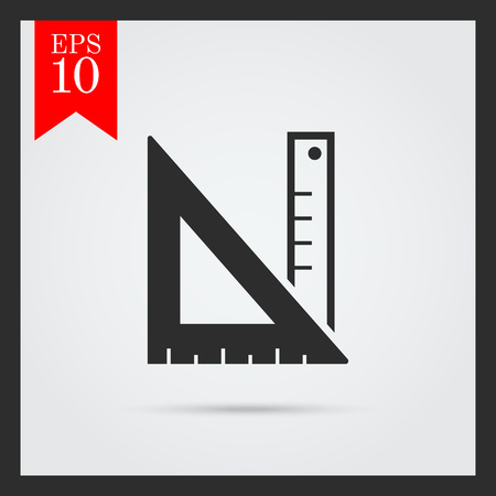 Icon of ruler and set squareのイラスト素材