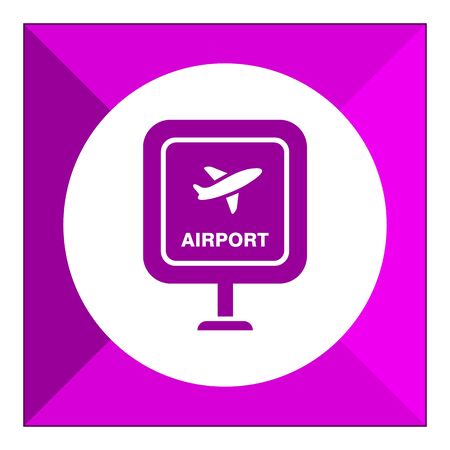 Icon of airport sign with airplane pictureのイラスト素材