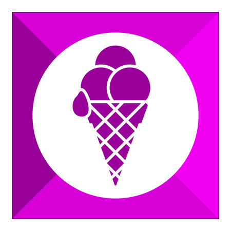 Icon of ice cream balls in waffle coneのイラスト素材