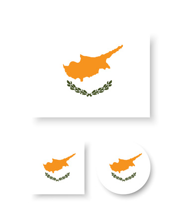 Set of vector icons with Cyprus flagのイラスト素材