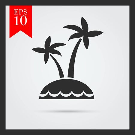 Icon of tropical island with palm treesのイラスト素材