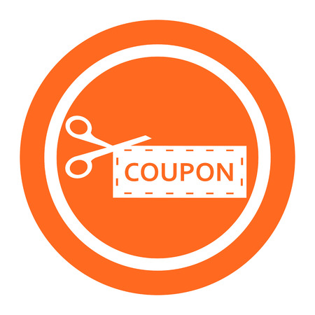 Icon of scissors cutting out discount couponのイラスト素材