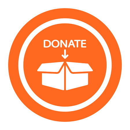 Icon of open donation box with downward arrowのイラスト素材