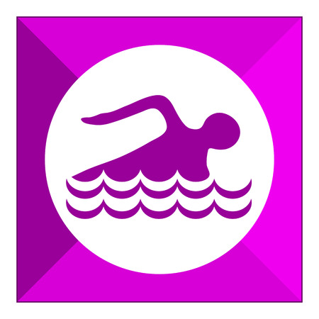 Icon of swimming man's silhouetteのイラスト素材