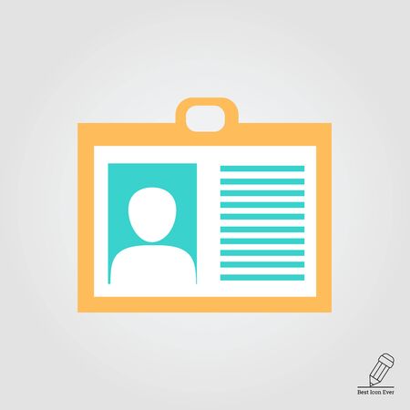 Icon of corporate badge with man's silhouetteのイラスト素材