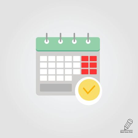 Icon of calendar page with tick markのイラスト素材