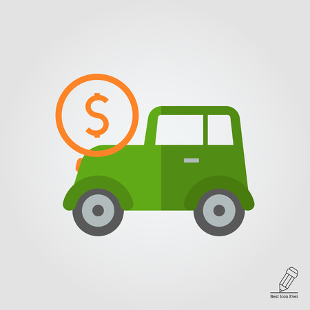 Icon of retro car with dollar signのイラスト素材