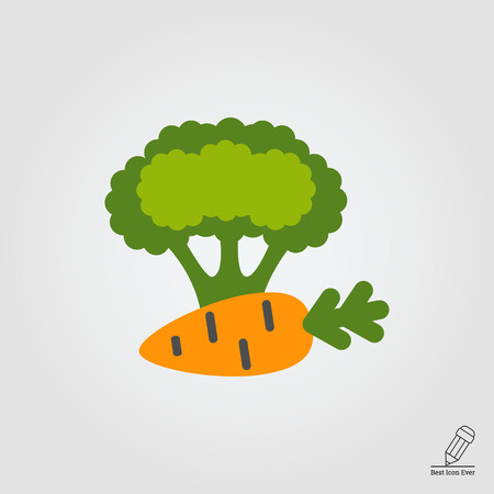 Icon of carrot and broccoli curdのイラスト素材