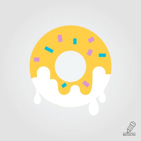 Icon of doughnut with sugar icingのイラスト素材