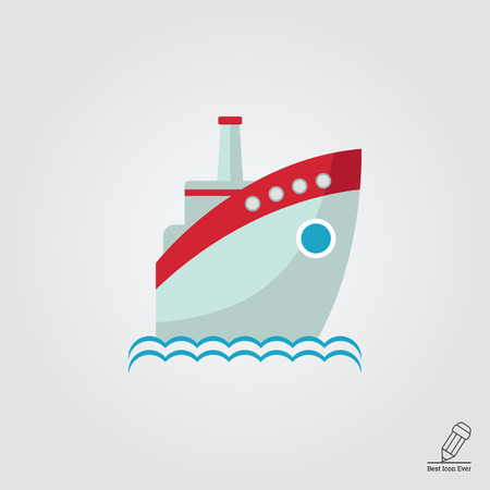 Icon of motor ship at seaのイラスト素材