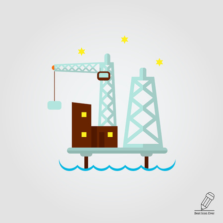 Oil platform iconのイラスト素材