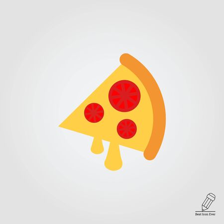 Icon of pizza slice with cheese and tomatoのイラスト素材