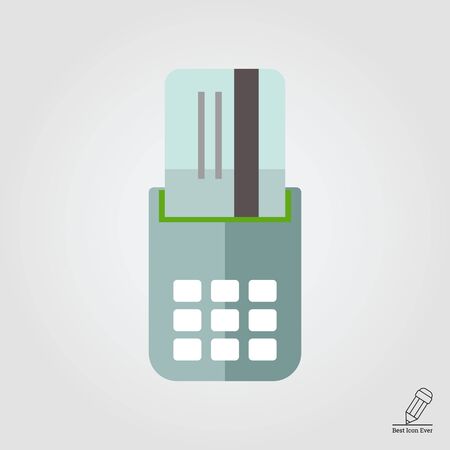 Icon of credit card being inserted into POS terminalのイラスト素材