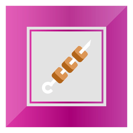 Icon of shish kebab on skewerのイラスト素材
